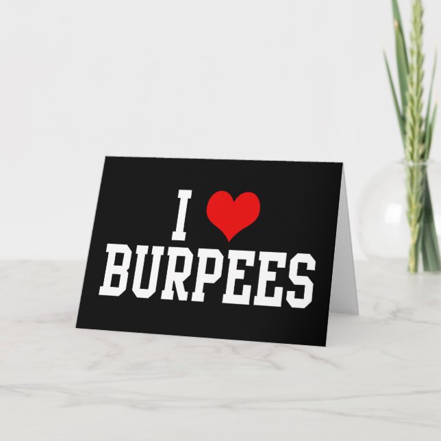 Tarjeta Me encantan las Burpees, el fitness (Anverso)