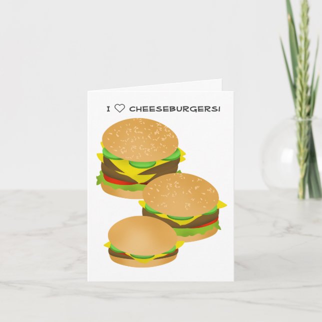 Tarjeta Me encantan las hamburguesas de queso (Anverso)
