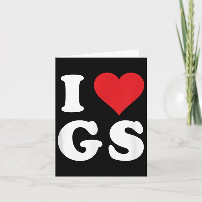 Tarjeta Me encantan las iniciales de Gs Me encanta G.s. No (Anverso)