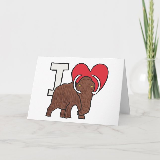 Tarjeta Me encantan las mamut lúgubres (Anverso)