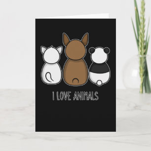 Tarjeta Me encantan los animales Cat dog panda bienestar a