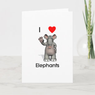 Tarjeta Me encantan los elefantes