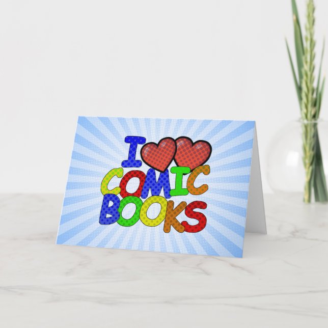 Tarjeta Me encantan los libros de historietas (Anverso)