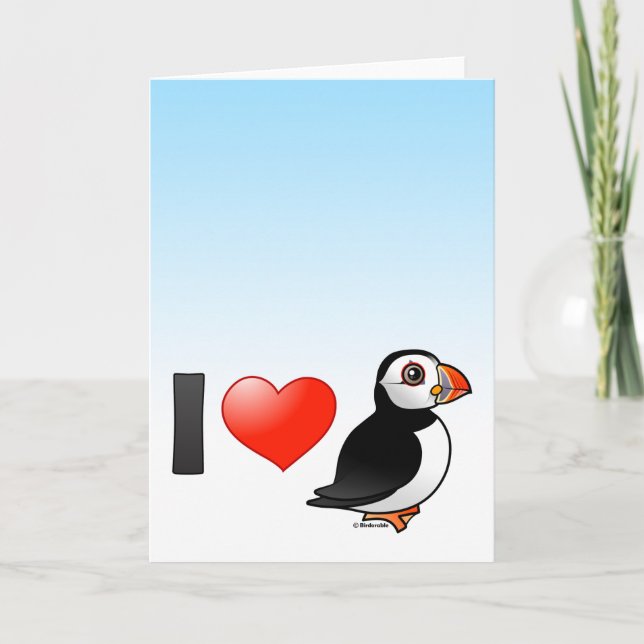 Tarjeta Me encantan los Puffins (Anverso)