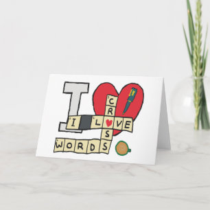 Tarjeta Me encantan los rompecabezas de cruz