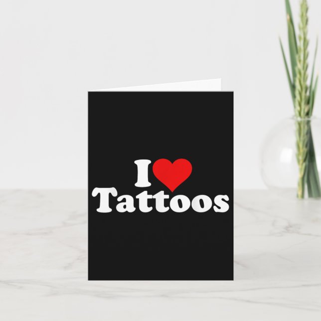 Tarjeta Me encantan los tatuajes del corazón (Anverso)