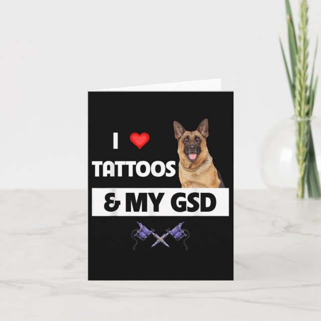 Tarjeta Me Encantan Los Tatuajes Y Mi Cuerpo De Perros De  (Anverso)