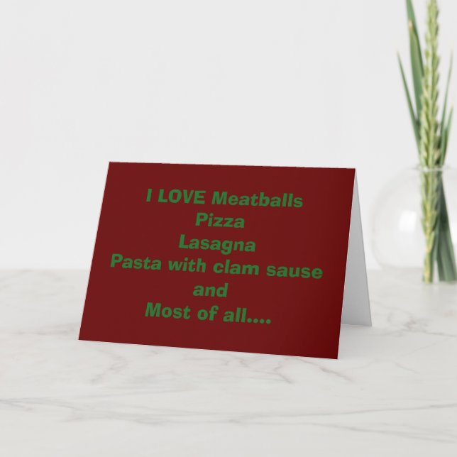 TARJETA ME ENCANTAN TODAS LAS "COSAS ITALIANAS" PERO **TE  (Anverso)