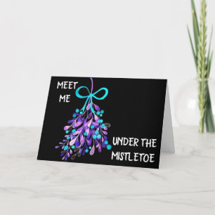 TARJETA **ME ENCONTRAMOS BAJO MISTLETO POR UNA NAVIDAD FEL