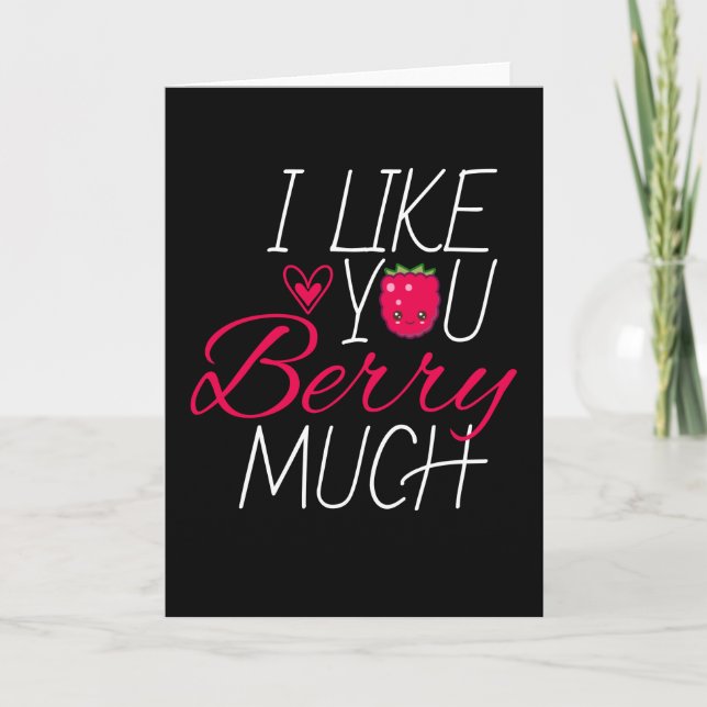 Tarjeta Me Gusta Berry Mucho Fruto Frambuesa (Anverso)