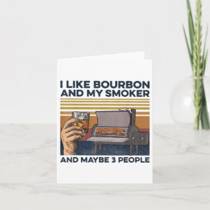 Tarjeta Me Gusta Bourbon Mi Fumador 3 Personas Funny Bbq _
