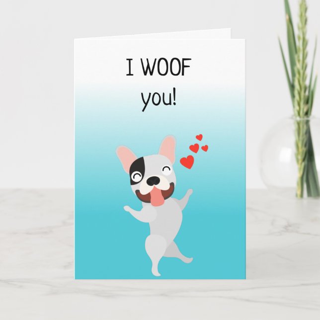 Tarjeta Me Gusta El Aniversario Del Perro De Amor (Anverso)