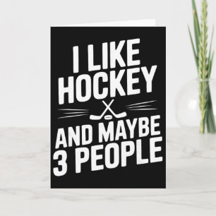 Tarjeta Me gusta el hockey y quizás 3 personas fan diverti