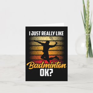Tarjeta Me gusta mucho el bádminton Ok Partido Equipo Juga