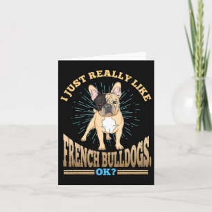 Tarjeta Me Gusta Mucho La Raza De Perro Bulldog Francés Ok