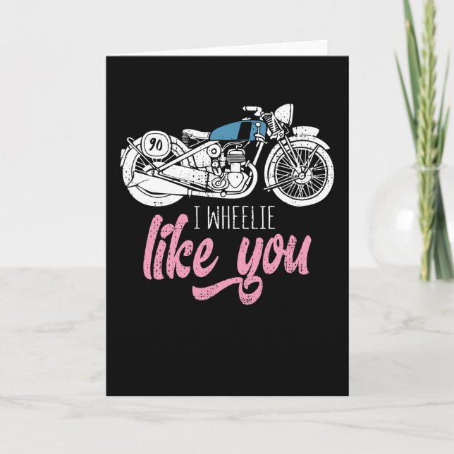 Tarjeta Me gusta mucho tu divertida motocicleta de motocic (Anverso)
