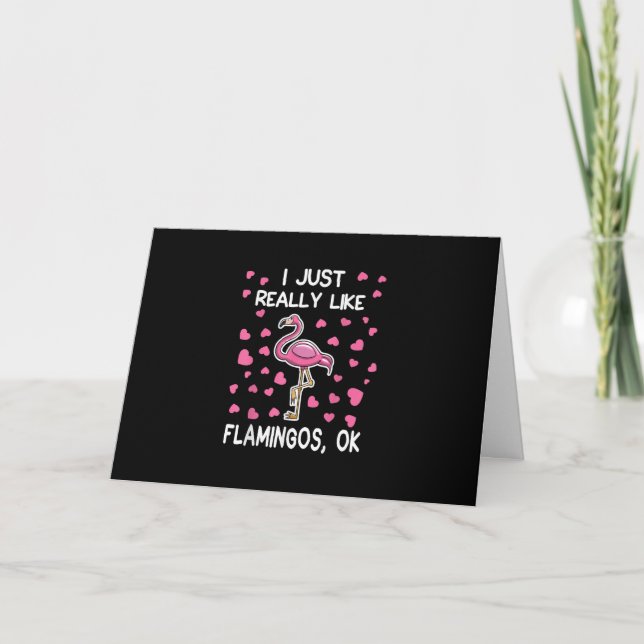 Tarjeta Me Gusta Realmente Flamingos, Ok Flamingo Lover (Anverso)