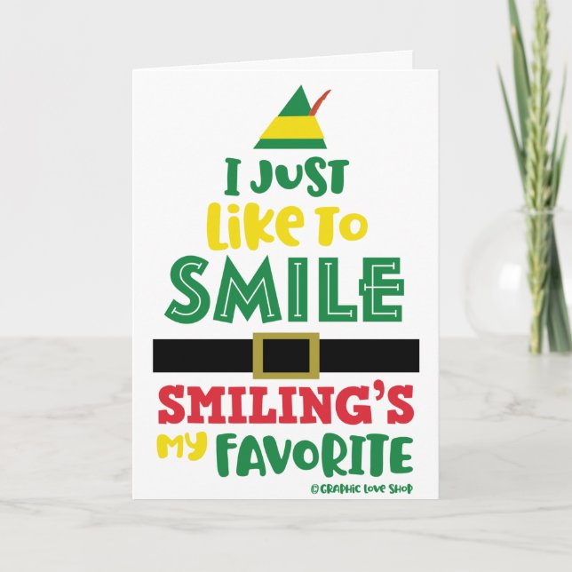 Tarjeta Me gusta sonreír a Navidades © GraphicLoveShop (Anverso)
