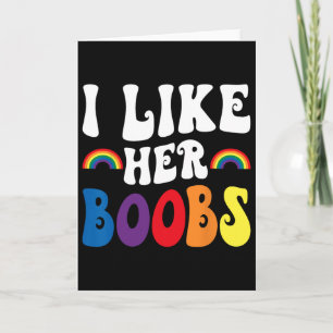 Tarjeta Me Gusta Su Pecho Parejas Lesbianas Lgbtq Divertid