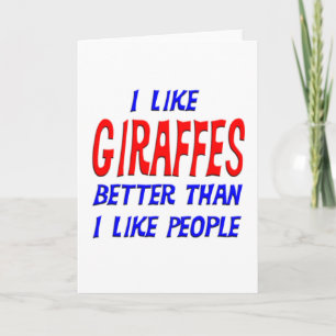 Tarjeta Me Gustan Las jirafas Mejor Que La Gente Saludando