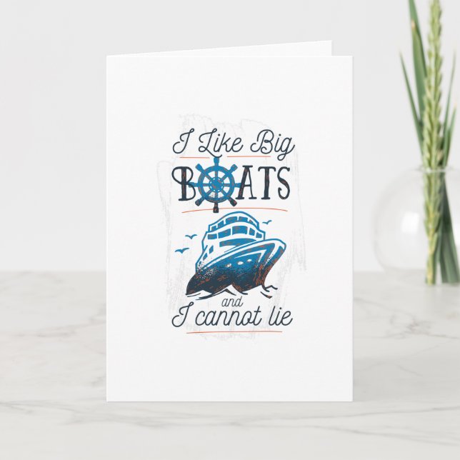 Tarjeta Me gustan los barcos grandes y no puedo mentir (Anverso)