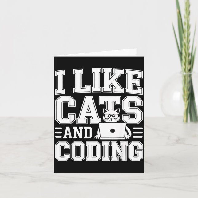 Tarjeta Me gustan los gatos y la programación de código Pr (Anverso)