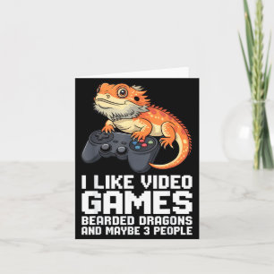 Tarjeta Me gustan los videojuegos Dragón barbudo Jugador I
