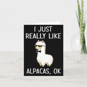 Tarjeta Me gustan mucho las alpacas, Ok_ Llama Alpaca
