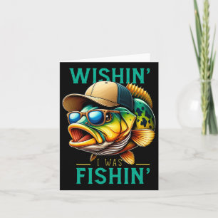 Tarjeta Me Gustaría Que Estuviera Pescando Graciosamente L