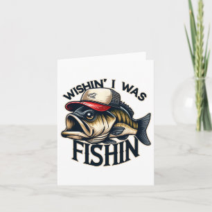 Tarjeta Me Gustaría Que Estuviera Pescando Graciosamente L