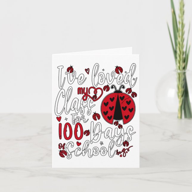 Tarjeta Me Ha Encantado Mi Cl Durante 100 Días Escolares (Anverso)