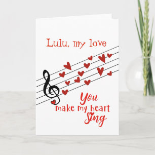 Tarjeta Me haces cantar el corazón a Valentine