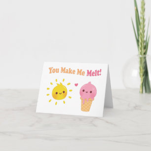 Tarjeta Me Haces Derretir, Sol y Helado, Juego de Palabras