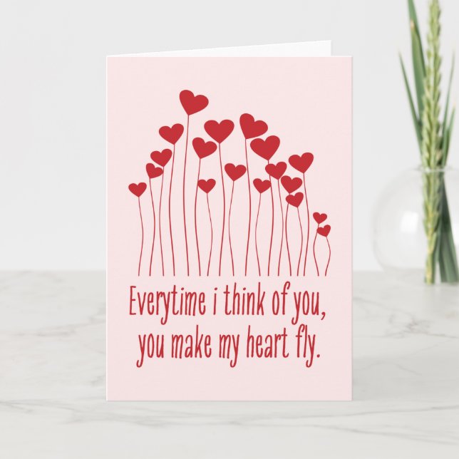Tarjeta Me haces volar el corazón Valentine (Anverso)