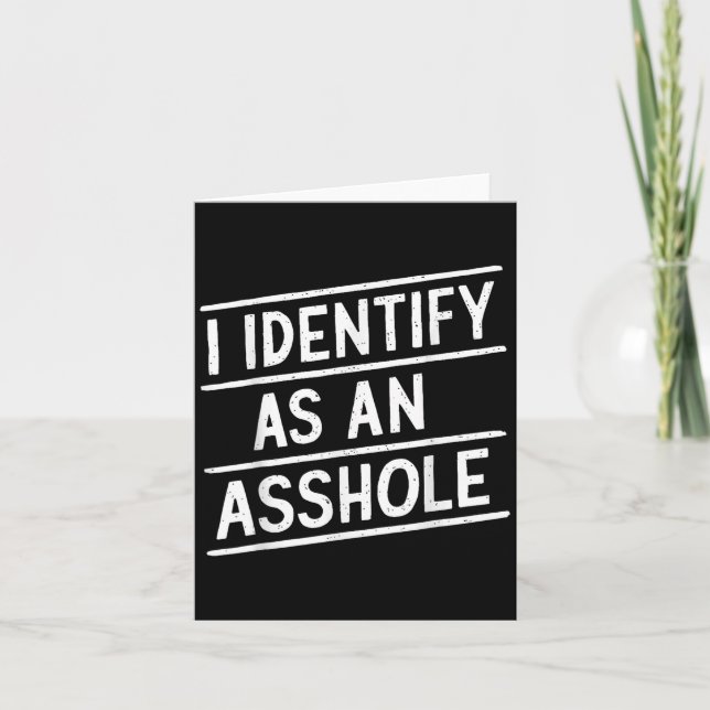Tarjeta Me Identifico Como Un Agujero Chistoso Sarcasmo Me (Anverso)