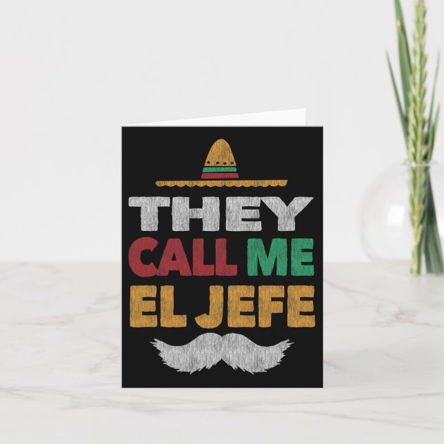 Tarjeta Me Llaman El Jefe Fiesta Gorra Fiesta Mexicano (Anverso)