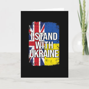 Tarjeta Me mantengo con Ucrania Británico Reino Unido Ucra