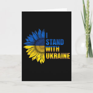 Tarjeta Me mantengo con Ucrania - Soporte de girasol y Ukr