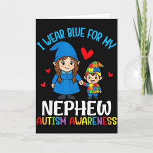 Tarjeta Me pongo azul por mi sobrino Conciencia del Autism
