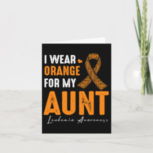 Tarjeta Me pongo naranja por mi tía Leucemia cáncer coinci