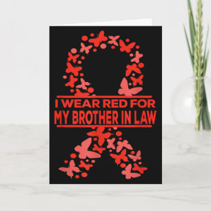 Tarjeta Me pongo rojo por la enfermedad cardíaca de mi cuñ