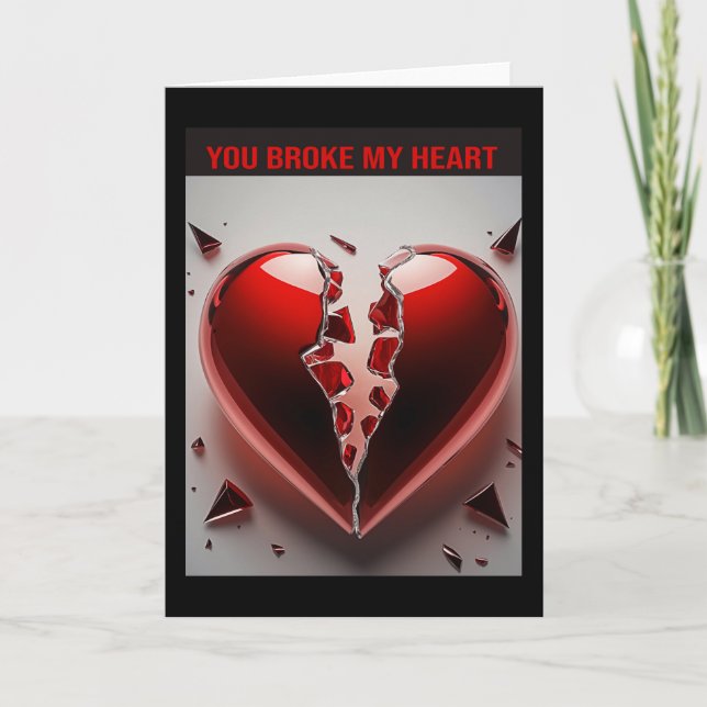 Tarjeta Me Rompiste El Corazón. (Anverso)