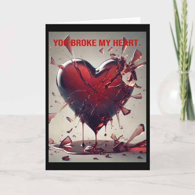 Tarjeta Me Rompiste El Corazón. (Anverso)