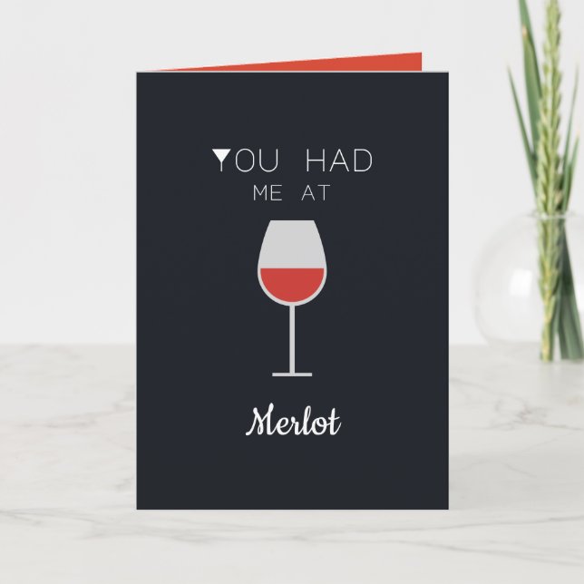 Tarjeta Me tenías en el mensaje Personalizado de Merlot Wi (Anverso)