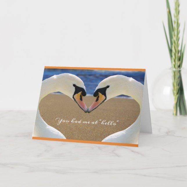 Tarjeta Me tenías en Hello te amo Swan Card (Anverso)