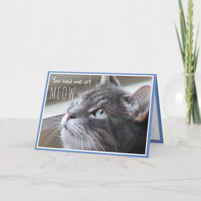 Tarjeta Me tuviste en un gato lindo de aniversario feliz d (Anverso)
