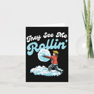 Tarjeta Me Ven Navidades de bola de nieve de Rollin 2024