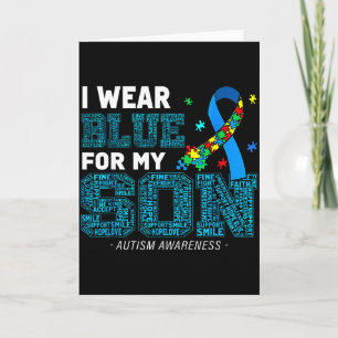 Tarjeta Me Visto de Azul Por Mi Hijo Conciencia del Autism