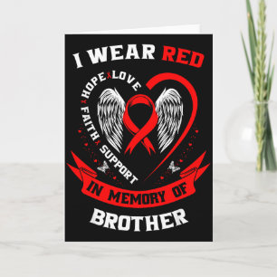 Tarjeta Me Visto de Rojo En Memoria De Mi Hermano Enfermed