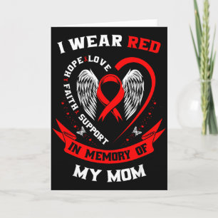 Tarjeta Me Visto de Rojo En Memoria De Mi Mamá Conciencia
